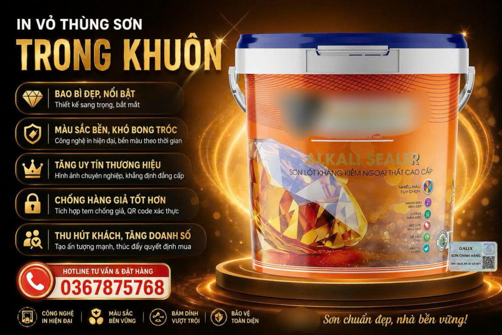In vỏ thùng sơn trong khuôn giải pháp bao bì bền đẹp nâng tầm thương hiệu sơn hiện đại